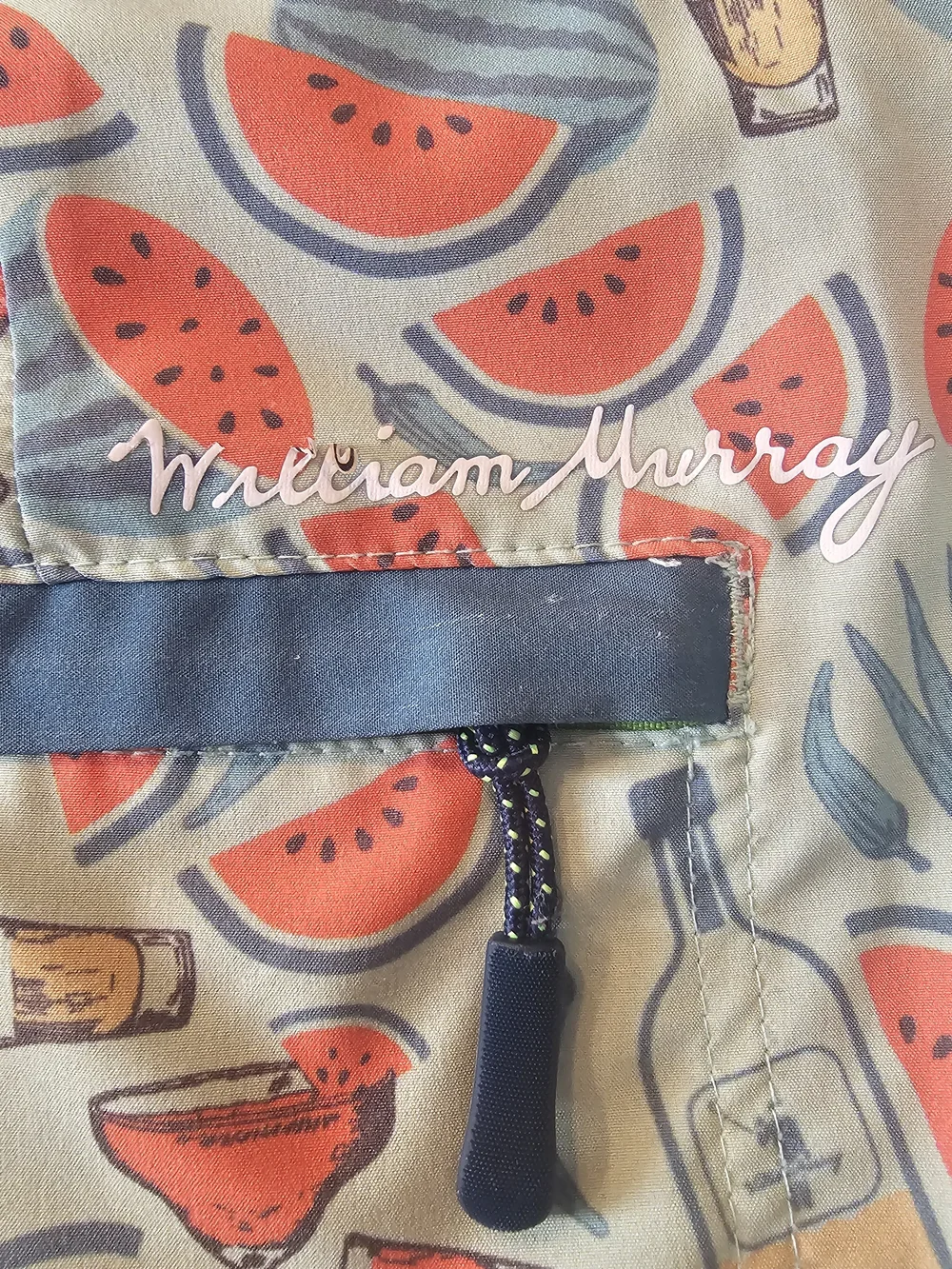 William Murray Golf 36 Watermelon Cocktail Board Shorts Swim Trunks Seed Spitter